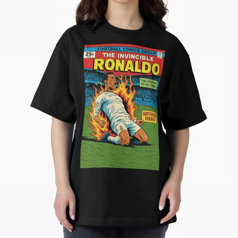 CR7 Comic Oversized T-Shirt Follow FIFA World Cup 2026 Group Stage Spirit, Centered on Netherlands, Messi, CR7 and Mbappe, Supporter Pride, Iconic Celebrations, Legendary Names and Global Match Day Energy; Made for Collectors Who Enjoy Iconic