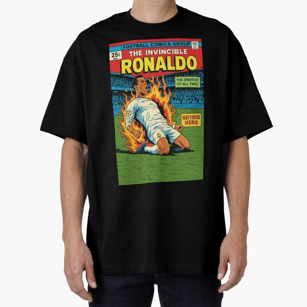 CR7 Comic Oversized T-Shirt Follow FIFA World Cup 2026 Group Stage Spirit, Centered on Netherlands, Messi, CR7 and Mbappe, Supporter Pride, Iconic Celebrations, Legendary Names and Global Match Day Energy; Made for Collectors Who Enjoy Iconic
