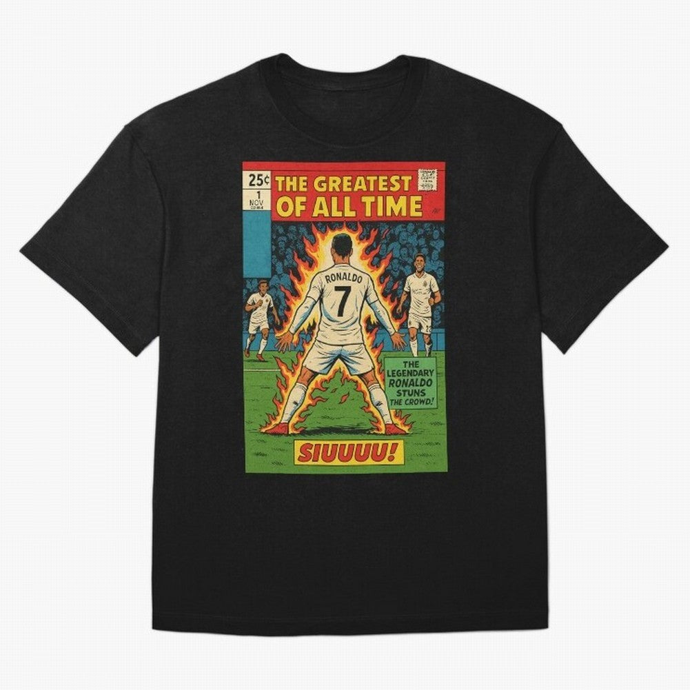 CR7 comic cover Oversized T-Shirt Carry FIFA World Cup 2026 USA Canada Mexico for Fans of CR7 and Brazil, Bringing Supporter Pride, Iconic Celebrations, Legendary Names and Global Match Day Energy; Perfect for People Who Love Argentina, Brazil,