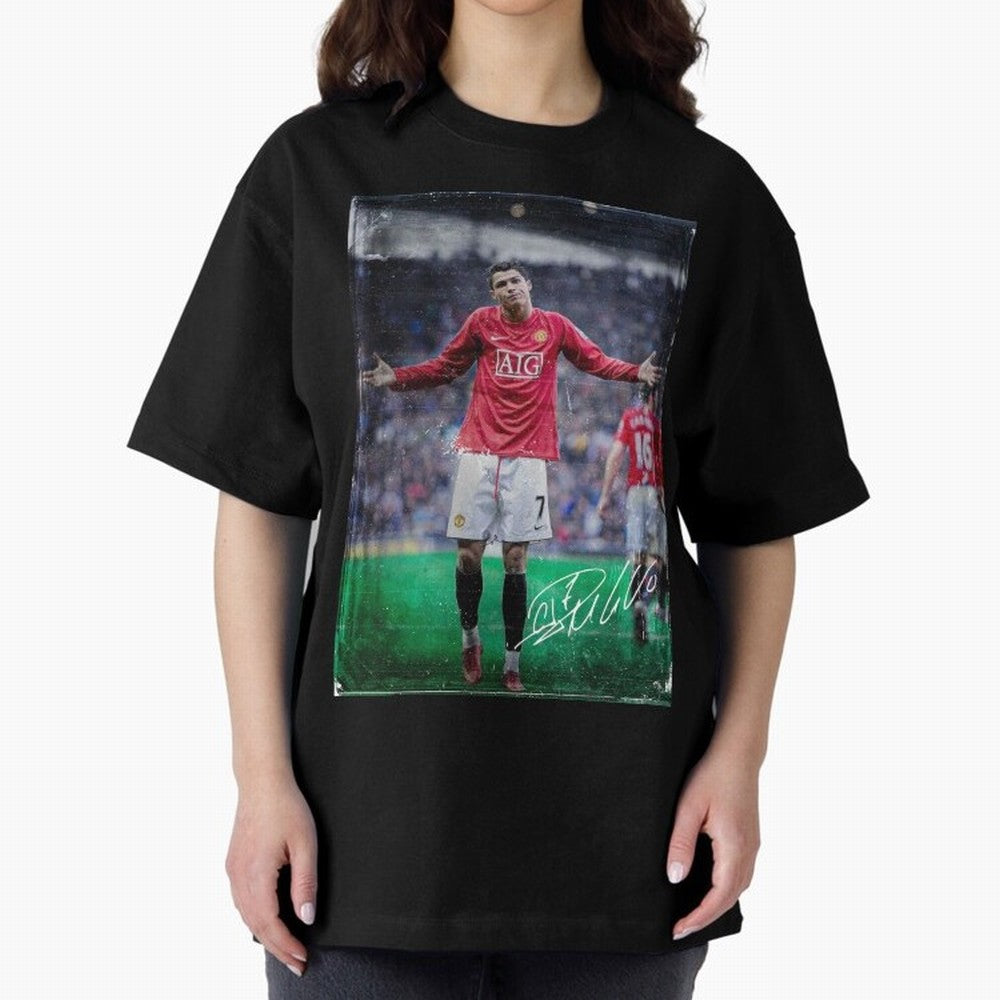 Cristiano Ronaldo Oversized T-Shirt Honor the Football Icons of FIFA World Cup 2026 Group Stage for Fans of Messi, Neymar and Mbappe and Germany, Bringing Fan Favorite Moments, National Team Passion, Big Match Drama and Soccer History; Perfect for