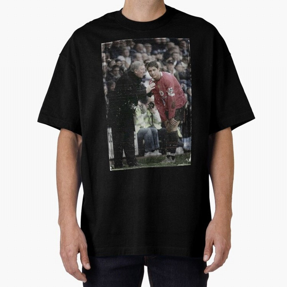 Sir Alex Ferguson and Cristiano Ronaldo Oversized T-Shirt Get Ready for FIFA World Cup 2026 Highlighting Messi, Brazil Energy, Stadium Memories, Football Loyalty, International Chants and Championship Tradition; Created for Match Day Parties,