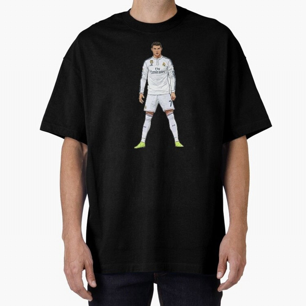 Cristiano Ronaldo at Madrid | Football Legend Oversized T-Shirt Keep the Legacy of the FIFA World Cup 2026 Group Stage Journey through Mbappe and Neymar Highlights, Brazil, Portugal and Argentina Pride, Global Supporter Spirit, Legendary Goals,