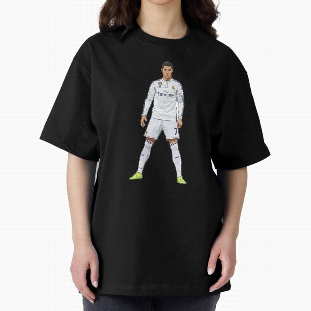 Cristiano Ronaldo at Madrid | Football Legend Oversized T-Shirt Keep the Legacy of the FIFA World Cup 2026 Group Stage Journey through Mbappe and Neymar Highlights, Brazil, Portugal and Argentina Pride, Global Supporter Spirit, Legendary Goals,