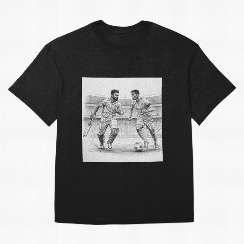 Virat Kohli and Cristiano Ronaldo Oversized T-Shirt Feel International Energy from Match Day Hype around FIFA World Cup 2026, CR7, Argentina and Brazil, Supporter Pride, Iconic Celebrations, Legendary Names and Global Match Day Energy; Perfect for
