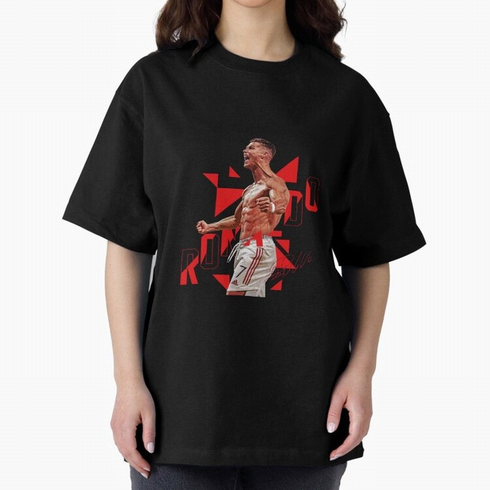 Cristiano Ronaldo Oversized T-Shirt Celebrate Fan Favorites in Match Day Hype around FIFA World Cup 2026 USA Canada Mexico, Haaland and Mbappe, France, Soccer Culture, Superstar Moments, National Team Dreams and Competitive Fire; Created for Match