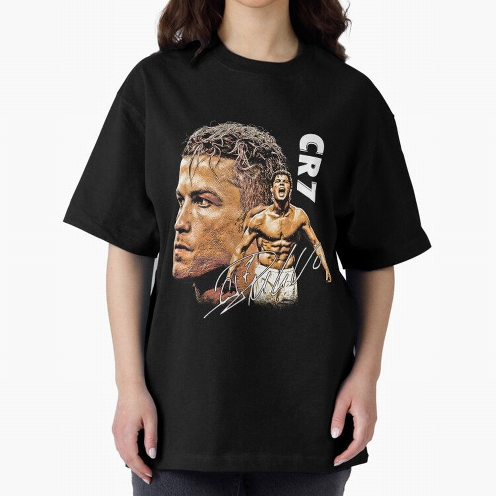 Retro Football Legend Poster Illustration For Men And Gift For Soccer Fans Oversized T-Shirt Feel the Roar of Match Day Hype around FIFA World Cup 2026, Messi and Cristiano Ronaldo, Argentina and Brazil, Football History, Final Match Energy, Crowd