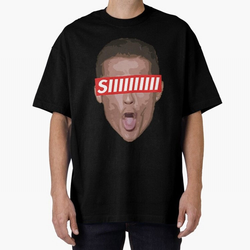 Funny Soccer Player Celebration Shout Illustration For Men, Gift For Football Fans Oversized T-Shirt Show Passion for the Stars of FIFA World Cup 2026 Group Stage for Fans of Messi and England, France and Netherlands, Bringing Goal Celebration