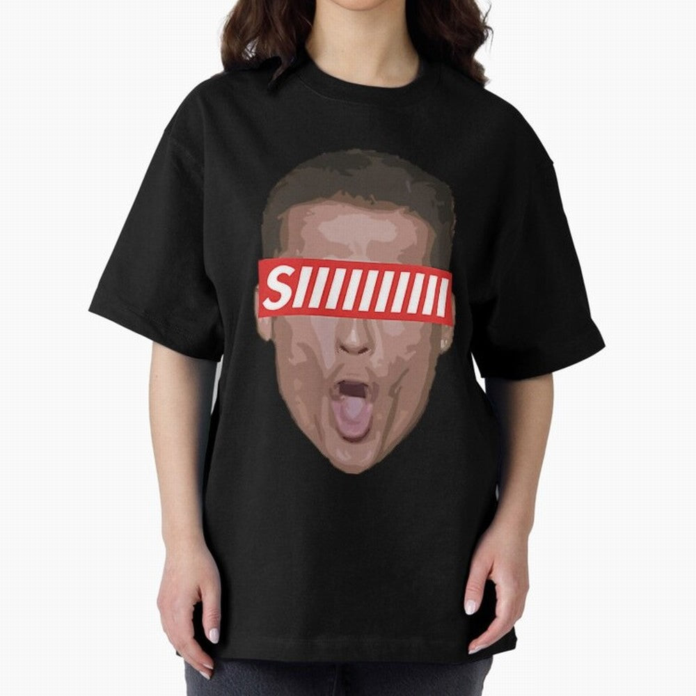 Funny Soccer Player Celebration Shout Illustration For Men, Gift For Football Fans Oversized T-Shirt Show Passion for the Stars of FIFA World Cup 2026 Group Stage for Fans of Messi and England, France and Netherlands, Bringing Goal Celebration