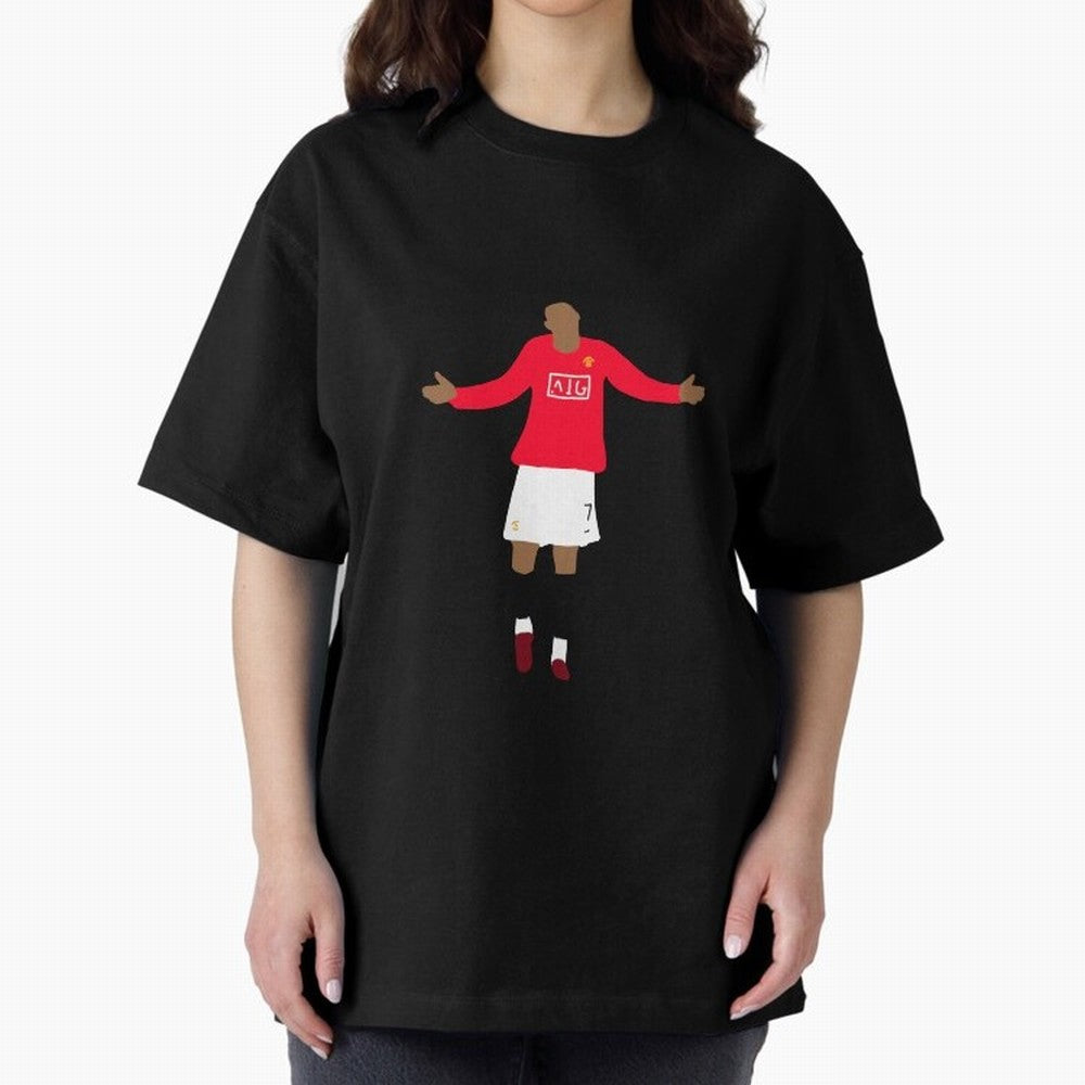 Cristiano Ronaldo Goal Celebration Illustration Oversized T-Shirt Bring Global Tournament Vibes to FIFA World Cup 2026 USA Canada Mexico Filled with Messi, Neymar and Mbappe, Spain Energy, Vintage Soccer Flavor, Modern Football Stars, National