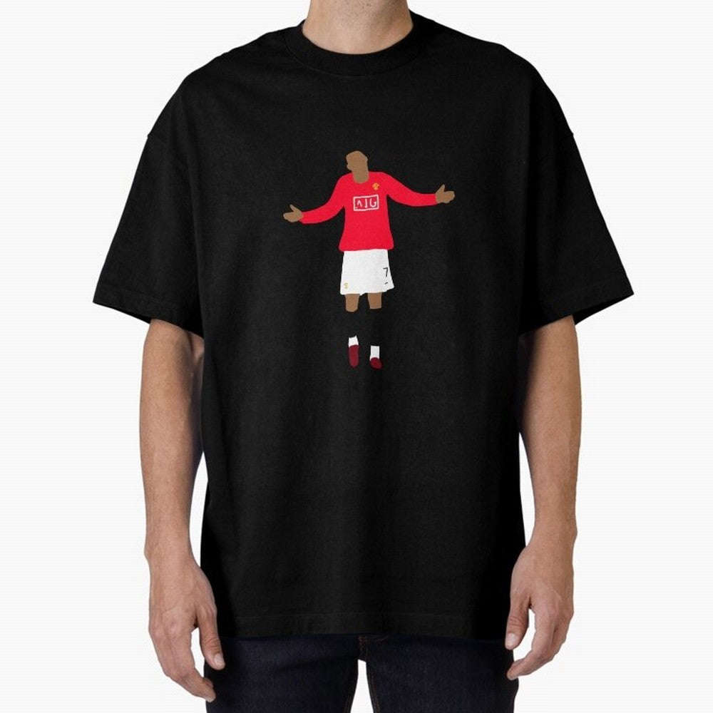 Cristiano Ronaldo Goal Celebration Illustration Oversized T-Shirt Bring Global Tournament Vibes to FIFA World Cup 2026 USA Canada Mexico Filled with Messi, Neymar and Mbappe, Spain Energy, Vintage Soccer Flavor, Modern Football Stars, National