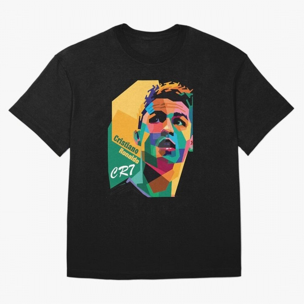 CR7 Pop Art Cristiano Ronaldo Design For Football Fans Gift For Soccer Lovers Oversized T-Shirt Stand with Global Football Passion for FIFA World Cup 2026, Inspired by Messi, Neymar and Mbappe, Argentina and Brazil, Champion Mindset, Group Stage
