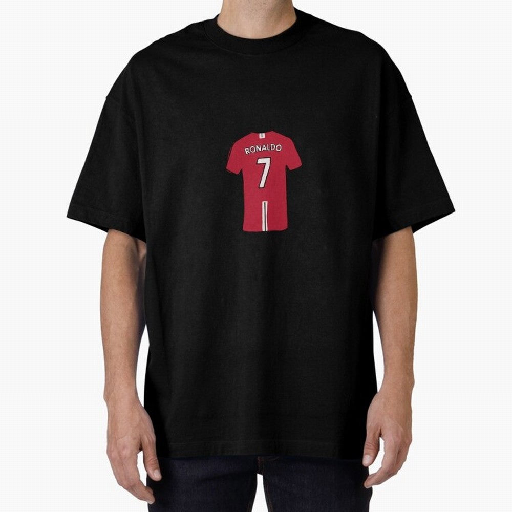Cristiano Ronaldo Number 7 Jersey Illustration Oversized T-Shirt Build FIFA World Cup 2026 Group Stage Connected to CR7 and Messi, Brazil, Portugal and Argentina Energy, Worldwide Fan Energy, Dramatic Goals, Stadium Lights and Championship