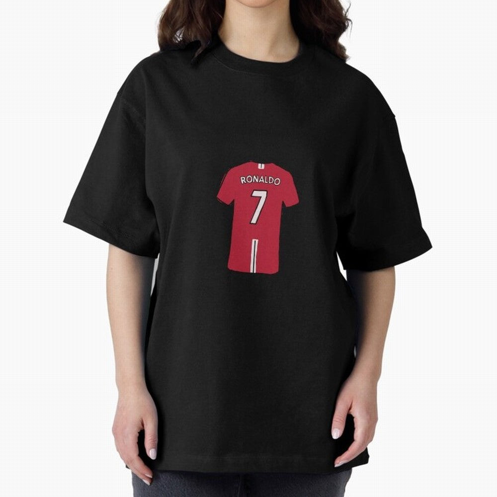 Cristiano Ronaldo Number 7 Jersey Illustration Oversized T-Shirt Build FIFA World Cup 2026 Group Stage Connected to CR7 and Messi, Brazil, Portugal and Argentina Energy, Worldwide Fan Energy, Dramatic Goals, Stadium Lights and Championship