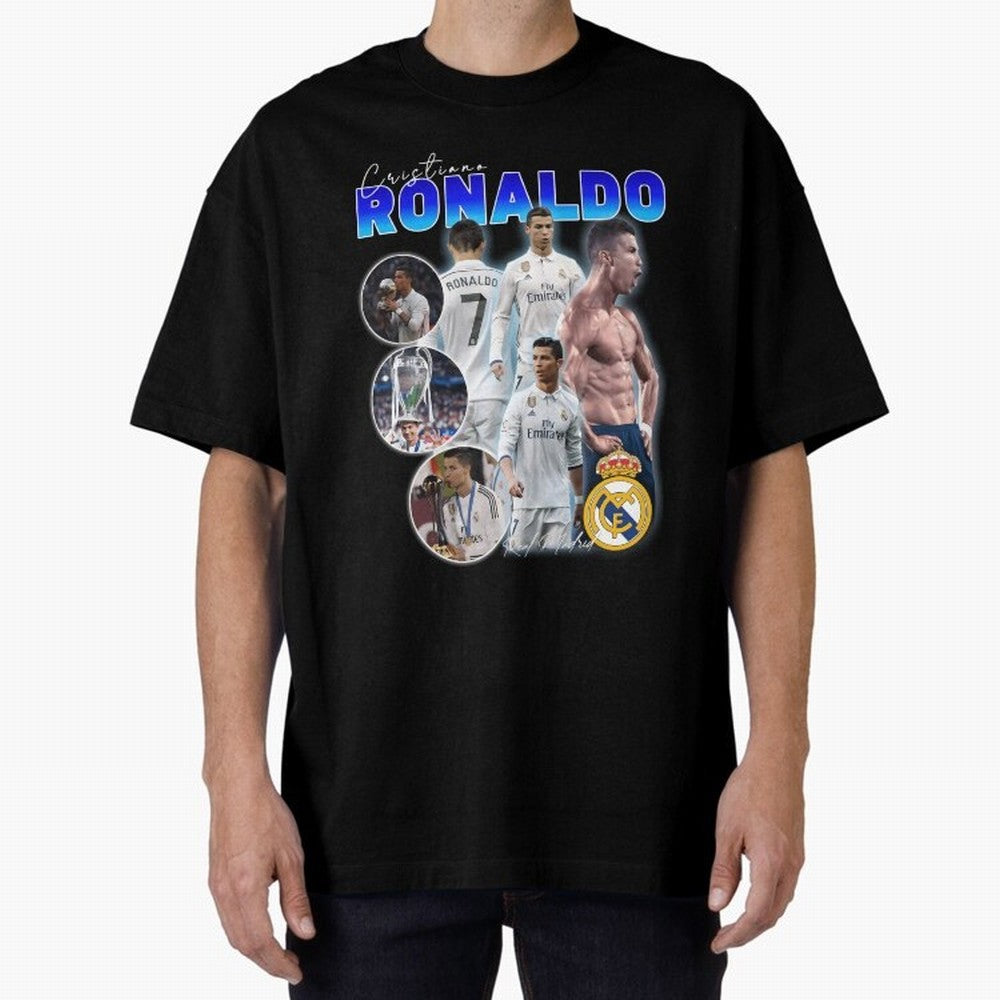 CR7 Real Madrid Poster ¨C For Football Fans and Gift For Ronaldo Supporters Oversized T-Shirt Bring Legendary Rivalry Energy to FIFA World Cup 2026 USA Canada Mexico Featuring CR7 and Messi, England and Germany Energy, Goal Celebration Energy,