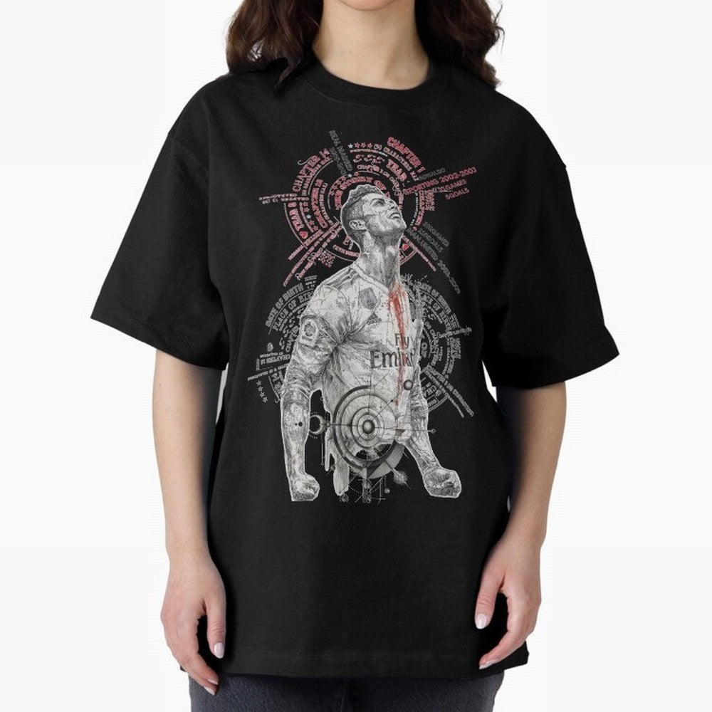 Cristiano Ronaldo Football Playmaker Oversized T-Shirt Show Match Day Excitement for the FIFA World Cup 2026 Journey through Haaland and Mbappe Highlights, France Pride, Fan Favorite Moments, National Team Passion, Big Match Drama and Soccer