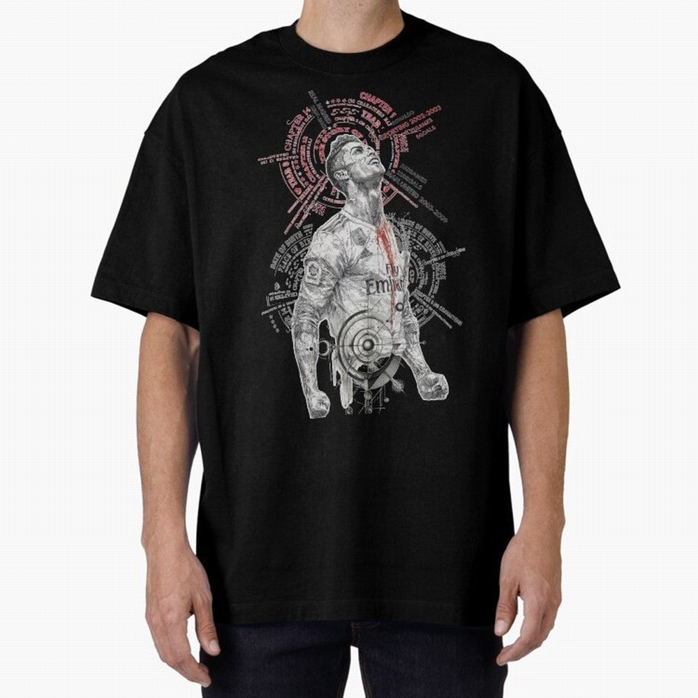 Cristiano Ronaldo Football Playmaker Oversized T-Shirt Show Match Day Excitement for the FIFA World Cup 2026 Journey through Haaland and Mbappe Highlights, France Pride, Fan Favorite Moments, National Team Passion, Big Match Drama and Soccer