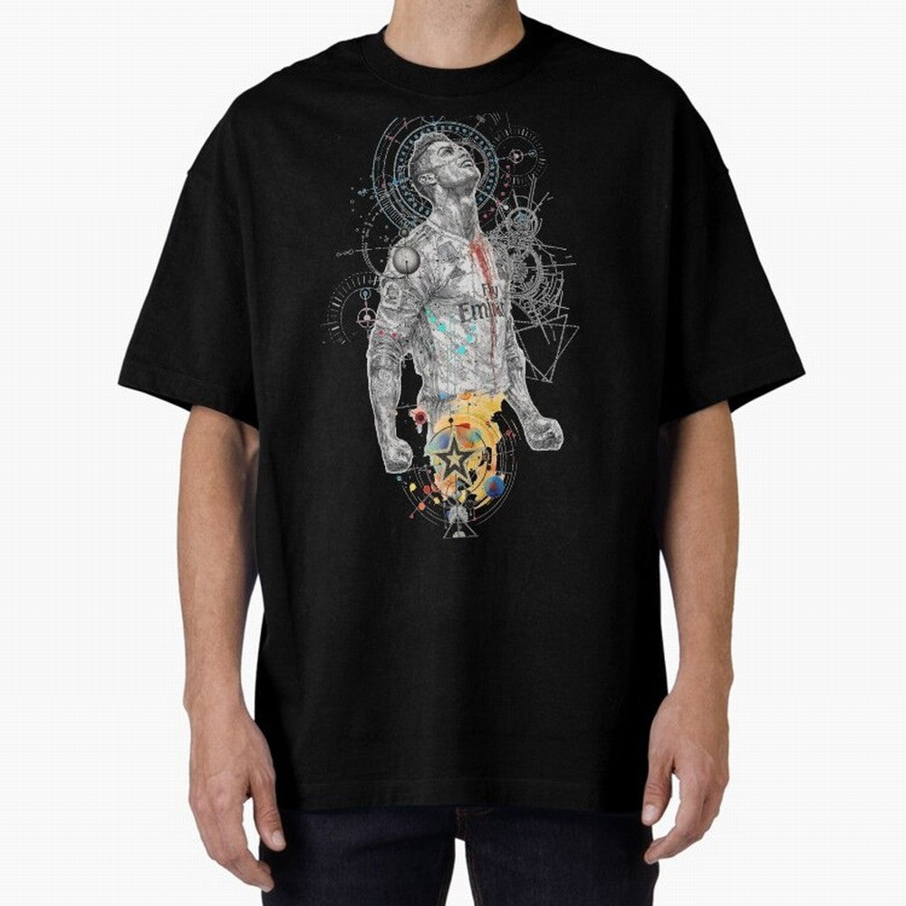 Cristiano Ronaldo Football Playmaker Oversized T-Shirt Celebrate Fan Favorites in FIFA World Cup 2026 Spirit, Made for Argentina, France and Brazil, Messi, Game Day Rituals, Football Legends, Country Pride and the Road to the Final; Perfect for