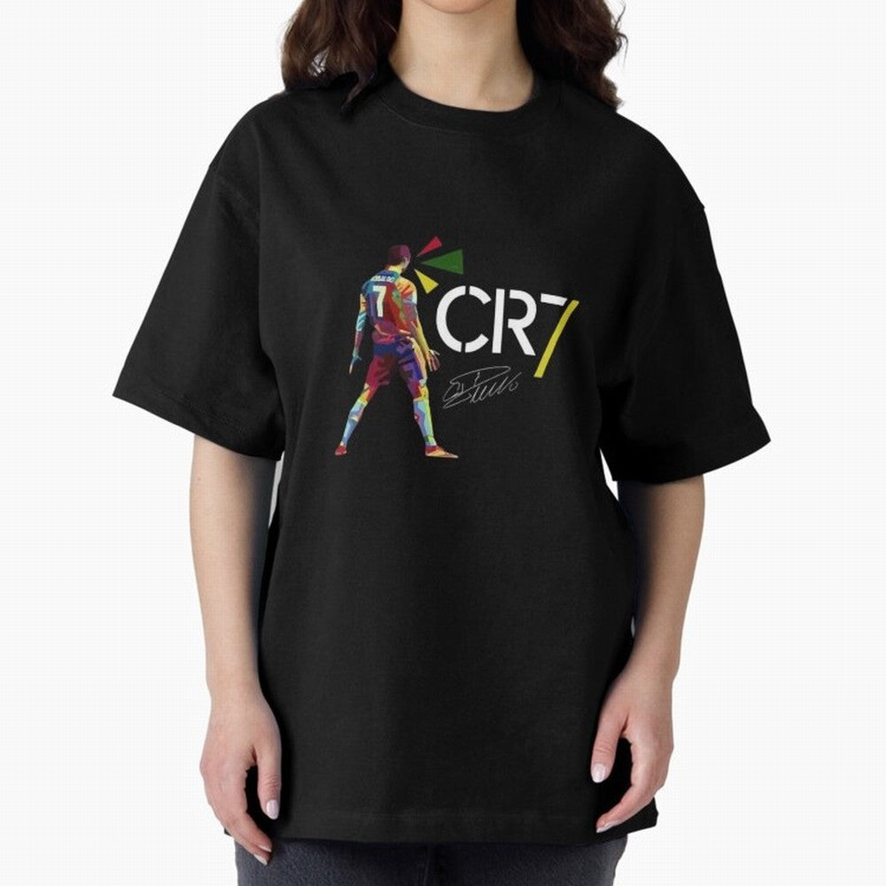 Cr7 Cristiano Ronaldo Signature Classic Oversized T-Shirt Step into Match Day Hype around FIFA World Cup 2026 USA Canada Mexico, Mbappe and Neymar, Brazil, Vintage Soccer Flavor, Modern Football Stars, National Flags and Final Night Emotion; Great