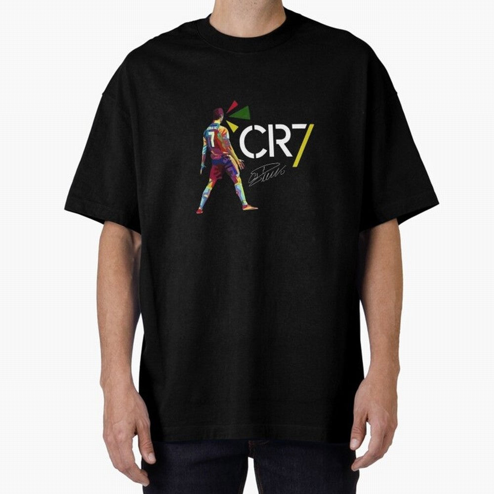 Cr7 Cristiano Ronaldo Signature Classic Oversized T-Shirt Step into Match Day Hype around FIFA World Cup 2026 USA Canada Mexico, Mbappe and Neymar, Brazil, Vintage Soccer Flavor, Modern Football Stars, National Flags and Final Night Emotion; Great