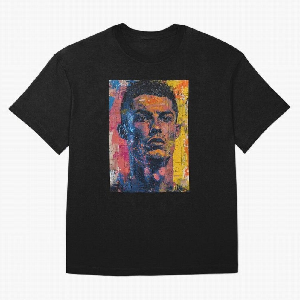Cristiano Ronaldo illustration Oversized T-Shirt Join the Global Buzz around Match Day Hype around FIFA World Cup 2026 USA Canada Mexico, Mbappe, Brazil, Portugal and Argentina, Vintage Soccer Flavor, Modern Football Stars, National Flags and Final