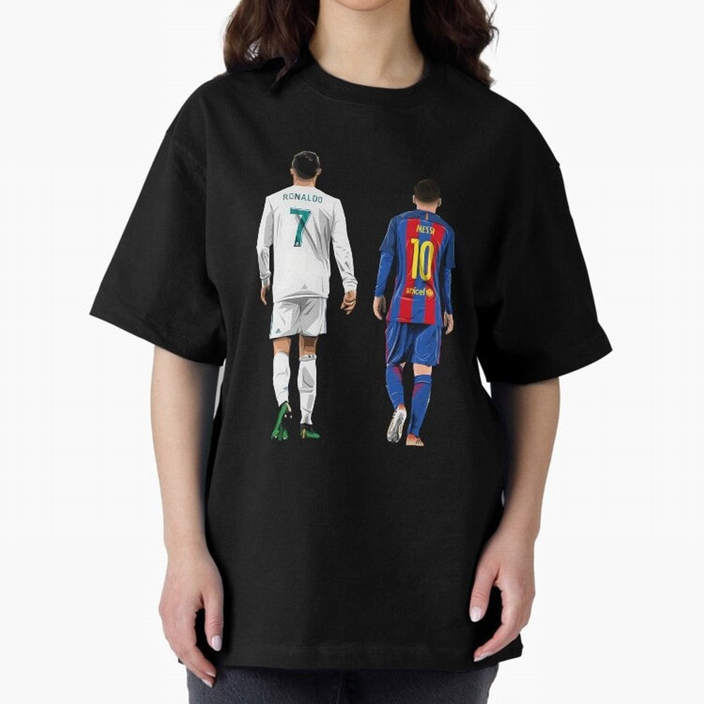 Cristiano Ronaldo & Messi vector Oversized T-Shirt Support Iconic Players in the FIFA World Cup 2026 Journey through CR7 and Messi Highlights, England and Germany Pride, Global Supporter Spirit, Legendary Goals, National Colors and Tournament