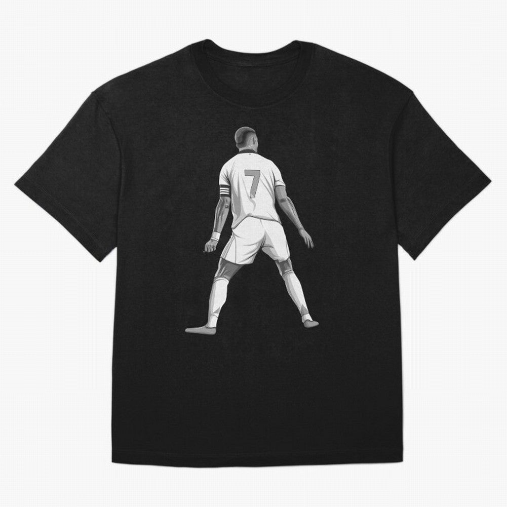 Cristiano Ronaldo Black and White Version Oversized T-Shirt Turn Every Weekend Toward Global Football Passion for FIFA World Cup 2026, Made for Mbappe, Germany, Championship Spirit, Famous Goals, Roaring Crowds and International Football Unity;