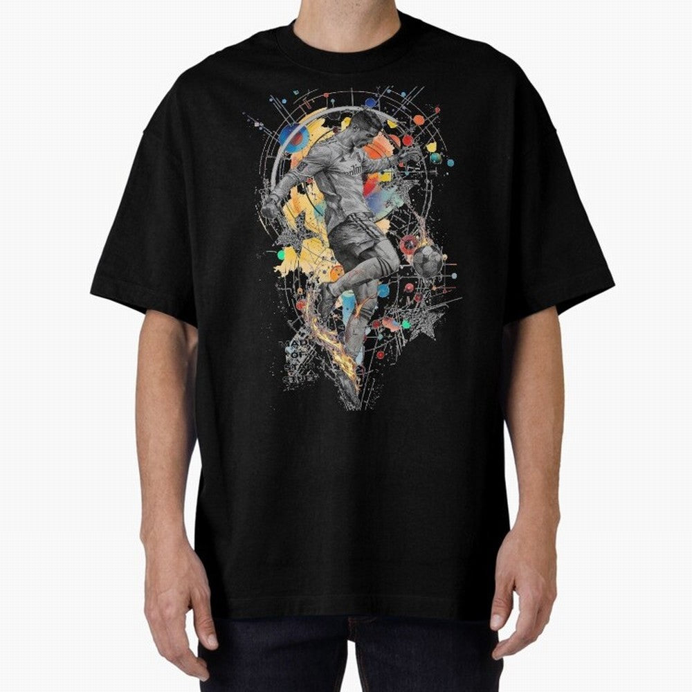 Cristiano Ronaldo Football Playmaker Oversized T-Shirt Represent the Passion of the FIFA World Cup 2026 USA Canada Mexico Journey through Neymar, Haaland and Cristiano Ronaldo Highlights, Germany Pride, Sports Nostalgia, International Competition,
