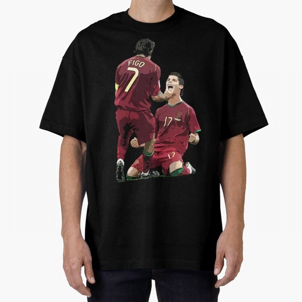 Luis Figo & Cristiano Ronaldo Oversized T-Shirt Honor Champions and Dreams in FIFA World Cup 2026 Group Stage Inspired by Messi, Argentina and Brazil Energy, Football History, Final Match Energy, Crowd Noise and Once in a Lifetime Moments; Ideal