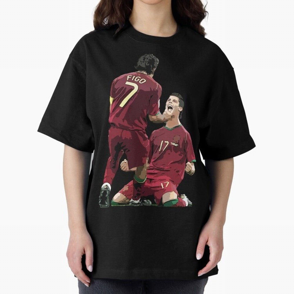 Luis Figo & Cristiano Ronaldo Oversized T-Shirt Honor Champions and Dreams in FIFA World Cup 2026 Group Stage Inspired by Messi, Argentina and Brazil Energy, Football History, Final Match Energy, Crowd Noise and Once in a Lifetime Moments; Ideal
