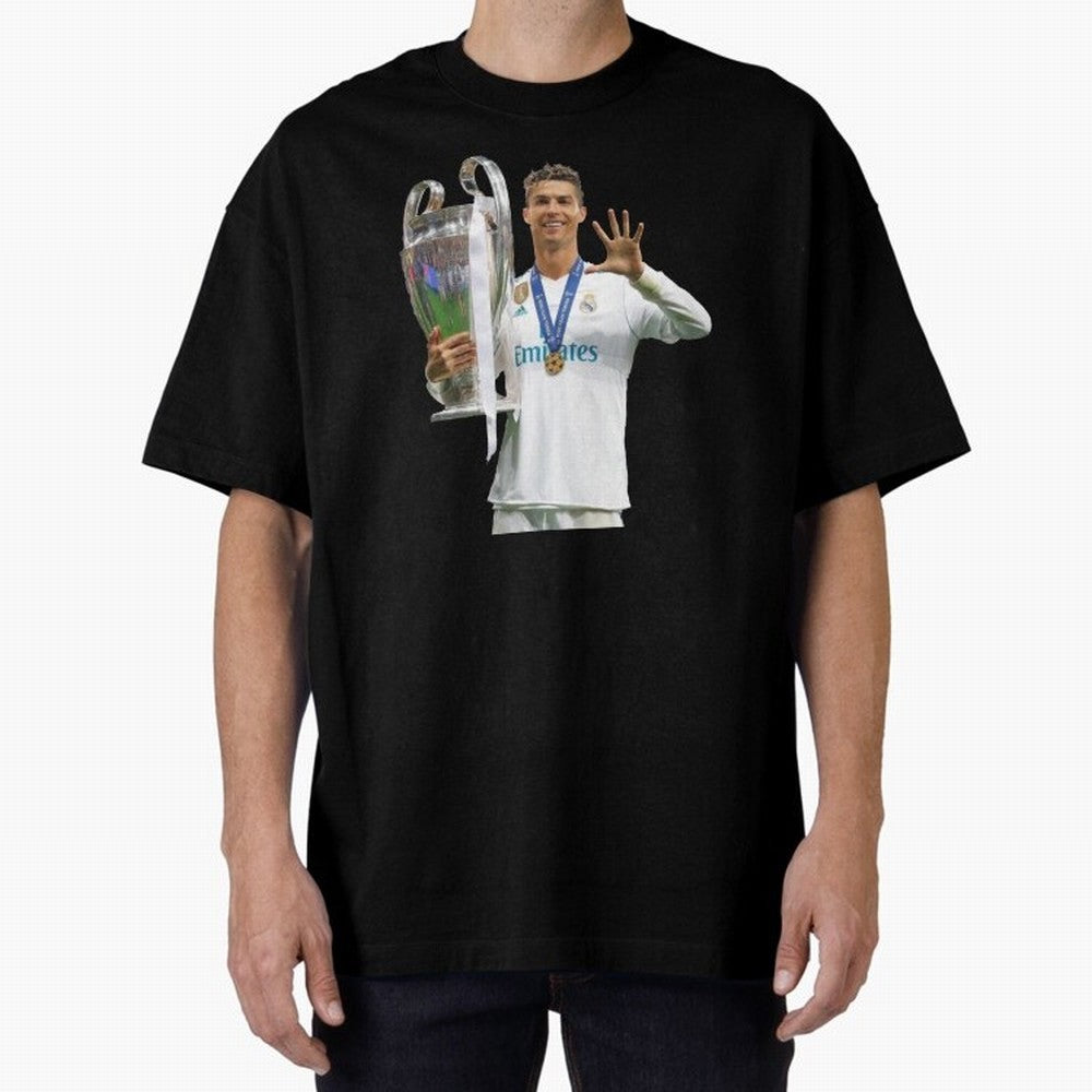 Cristiano Ronaldo with the cup Oversized T-Shirt Bring Match Day Fire to FIFA World Cup 2026 Group Stage for Fans of Messi and Argentina, Bringing Champion Mindset, Group Stage Buzz, Knockout Tension and Passionate Fan Culture; Perfect for People