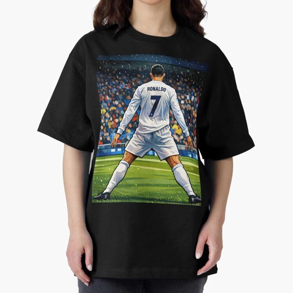 CR7 Oversized T-Shirt Make the Season About FIFA World Cup 2026 USA Canada Mexico Spirit, with France, Haaland and Mbappe, Vintage Soccer Flavor, Modern Football Stars, National Flags and Final Night Emotion; Great for Supporters Who Love Legendary