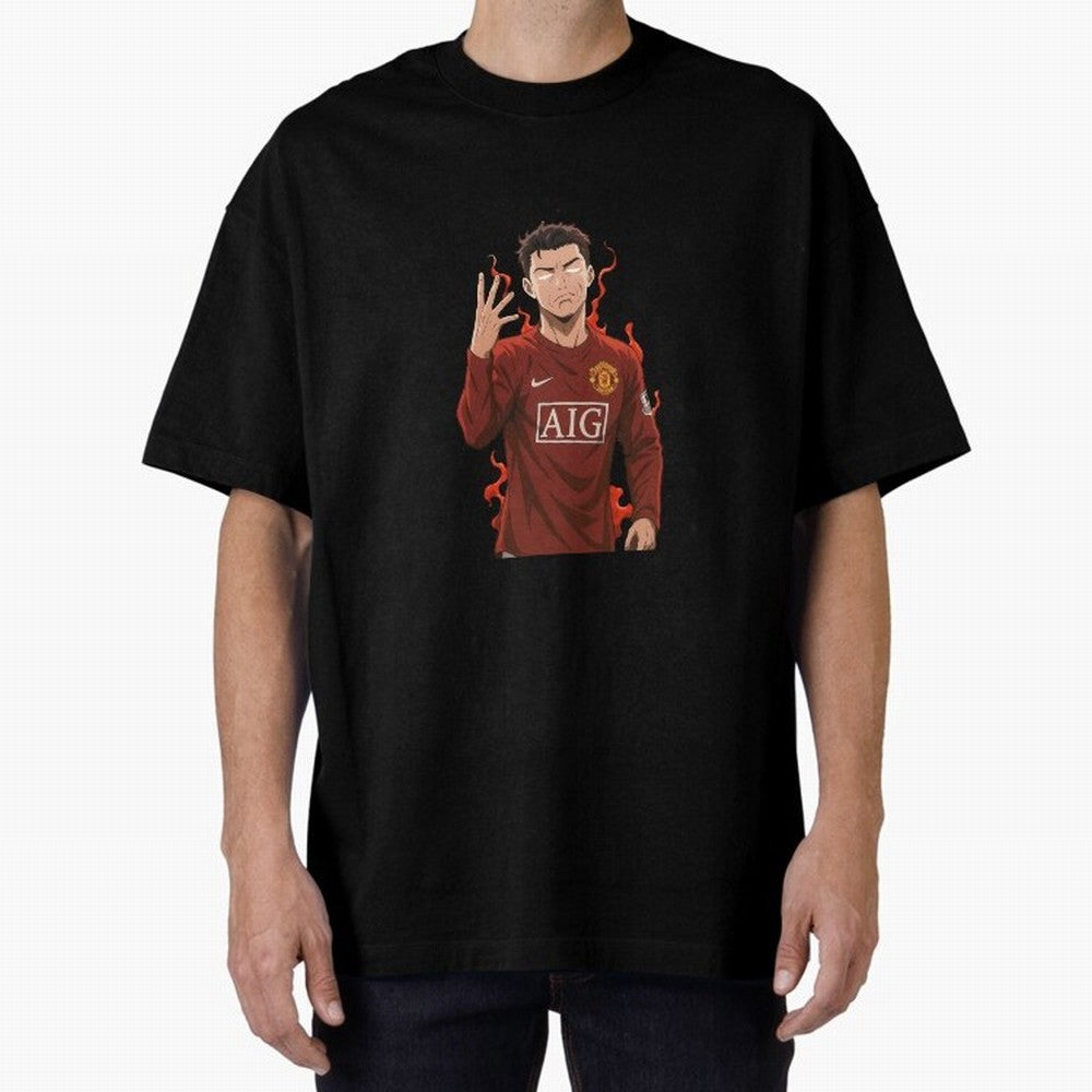 Cristiano Ronaldo Anime Art ¨C Blue Lock Inspired Football Legend Oversized T-Shirt Bring a Vintage Feel to FIFA World Cup 2026 Group Stage Driven by Messi, Neymar and Mbappe, France Energy, Vintage Soccer Flavor, Modern Football Stars, National