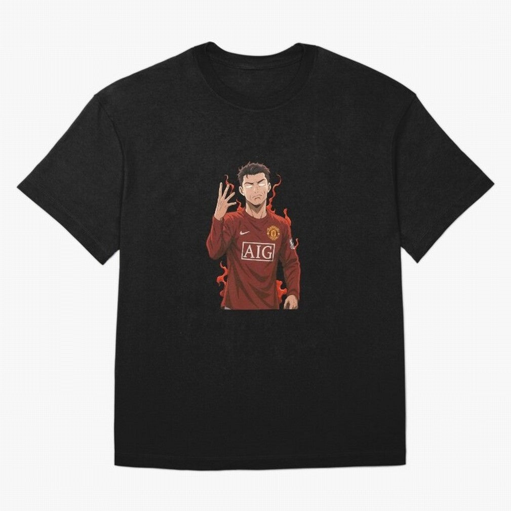 Cristiano Ronaldo Anime Art ¨C Blue Lock Inspired Football Legend Oversized T-Shirt Bring a Vintage Feel to FIFA World Cup 2026 Group Stage Driven by Messi, Neymar and Mbappe, France Energy, Vintage Soccer Flavor, Modern Football Stars, National