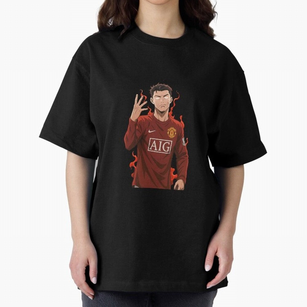 Cristiano Ronaldo Anime Art ¨C Blue Lock Inspired Football Legend Oversized T-Shirt Bring a Vintage Feel to FIFA World Cup 2026 Group Stage Driven by Messi, Neymar and Mbappe, France Energy, Vintage Soccer Flavor, Modern Football Stars, National