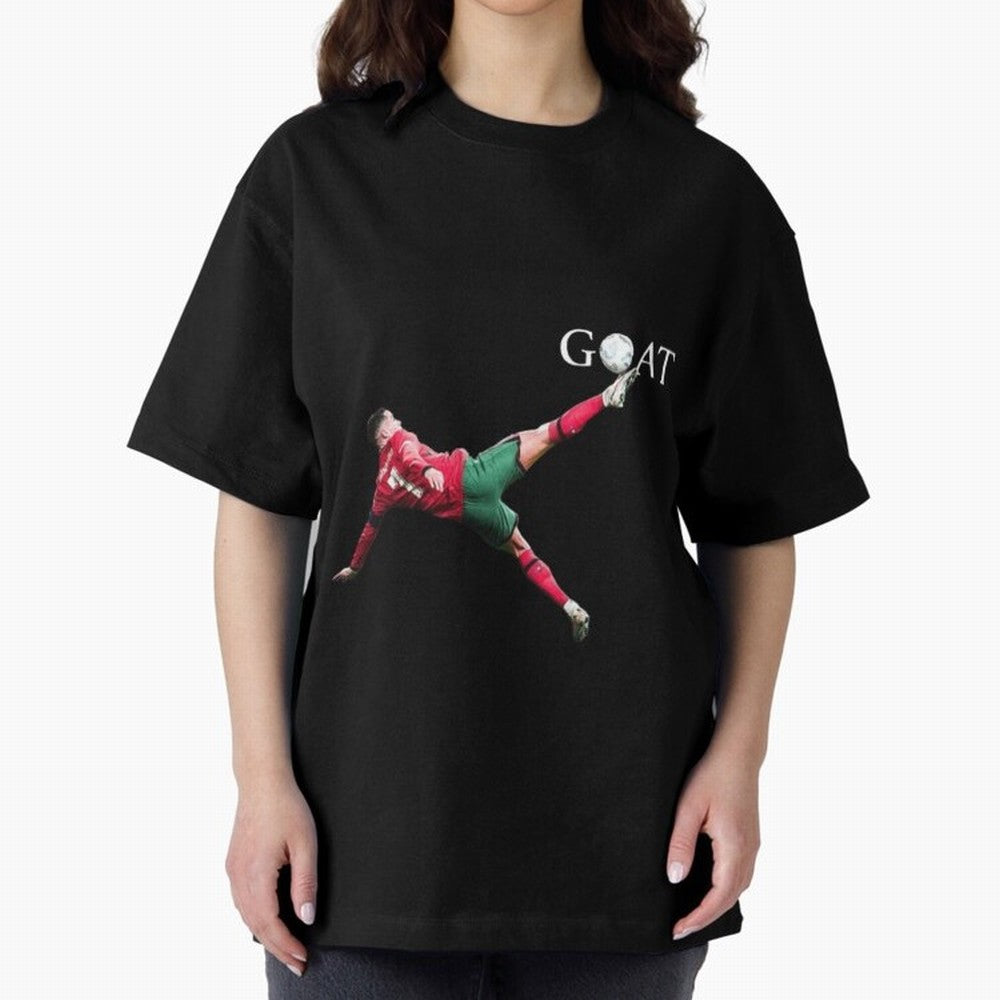 GOAT in Motion: Ronaldo's Iconic Bicycle Kick Oversized T-Shirt Bring Retro Soccer Energy to FIFA World Cup 2026 USA Canada Mexico Spirit, Centered on Germany, Mbappe, Football History, Final Match Energy, Crowd Noise and Once in a Lifetime