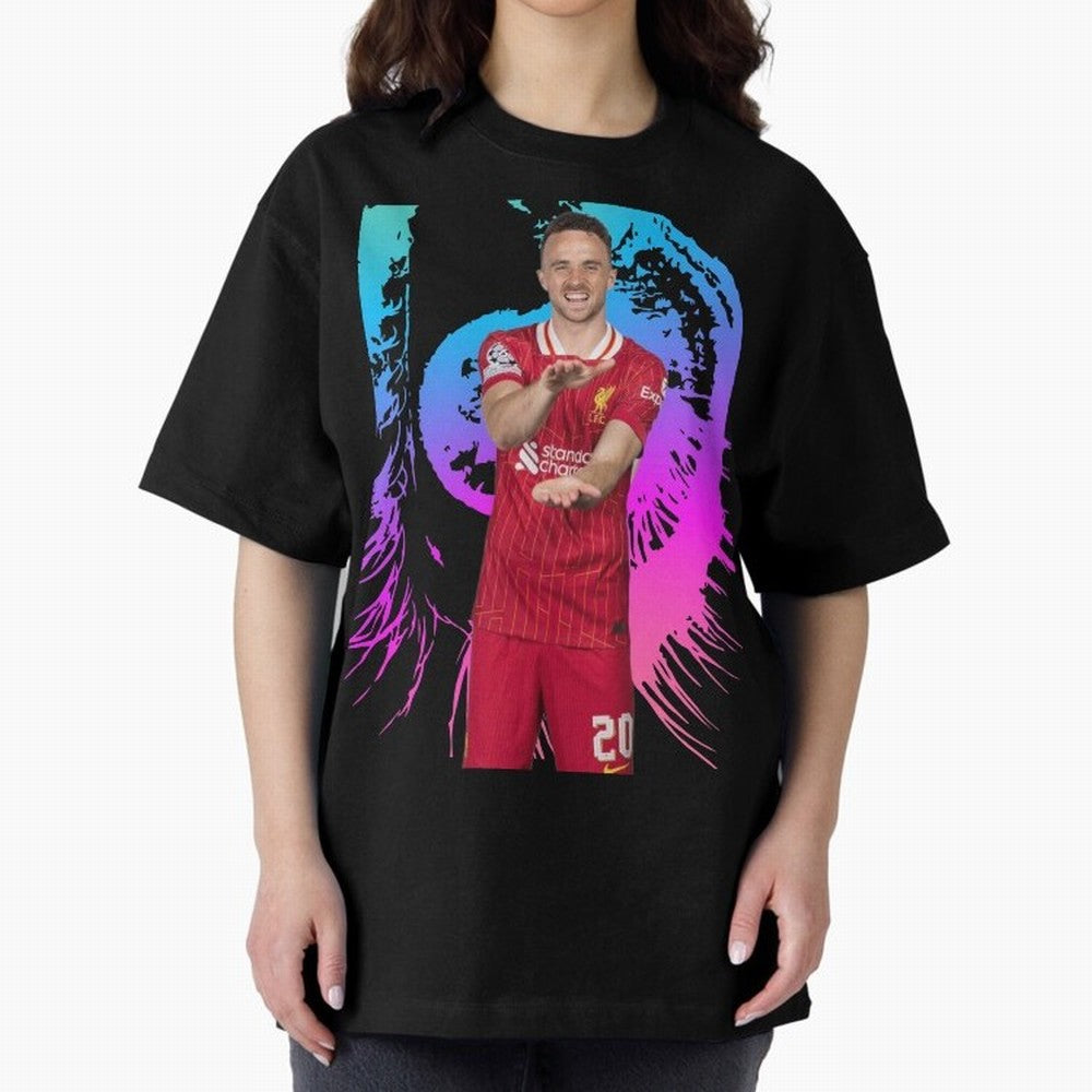 Diogo Jota Oversized T-Shirt Celebrate Soccer Greatness during FIFA World Cup 2026 for Fans of Cristiano Ronaldo and France, Bringing Football Festival Excitement, Trophy Ambitions, Country Rivalries and Star Player Buzz; Created for Match Day