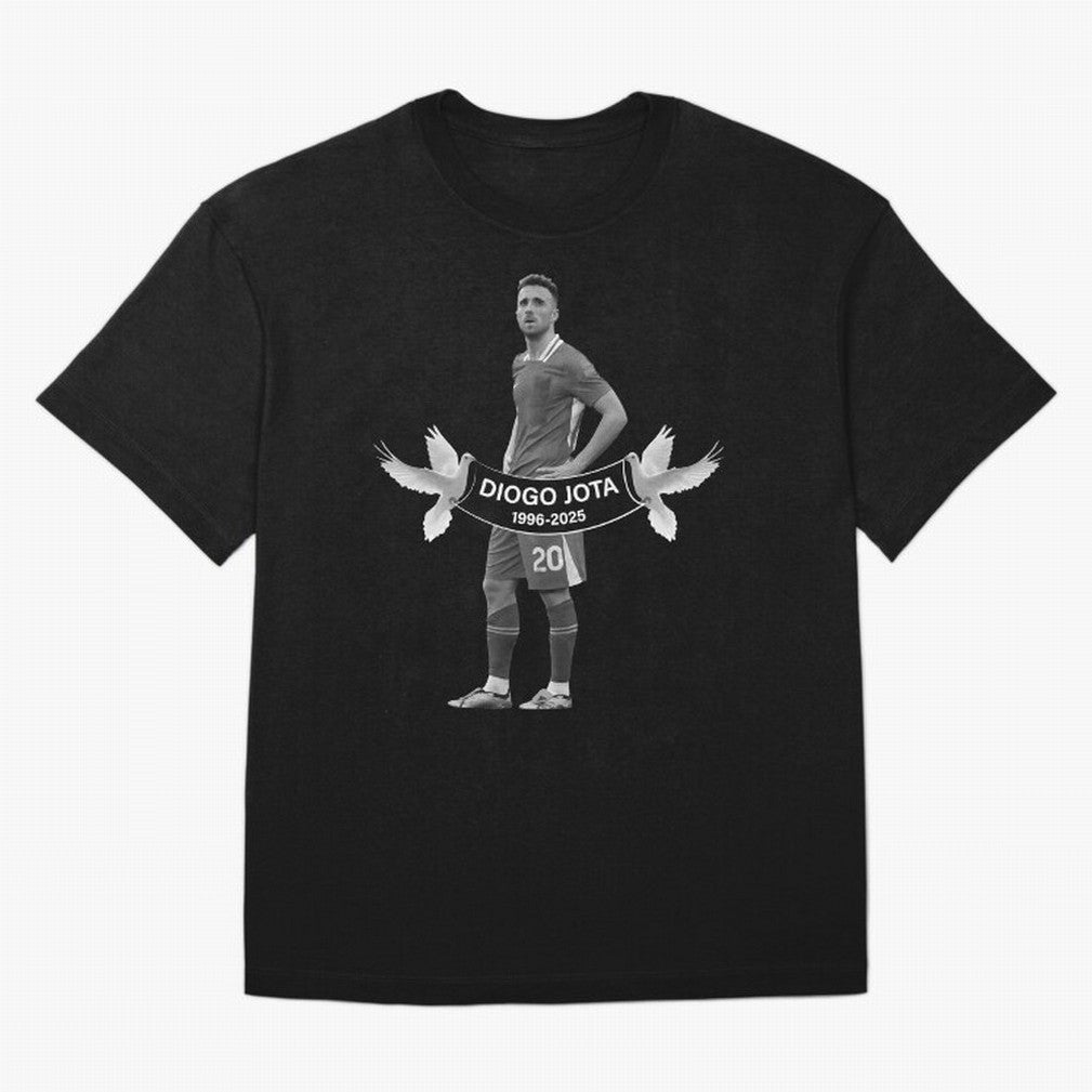 Diogo Jota Oversized T-Shirt Honor Football Greatness during FIFA World Cup 2026 USA Canada Mexico for Fans of Haaland and France, Bringing Retro Football Energy, Iconic Rivalries, Trophy Chase Drama and Stadium Atmosphere; Ideal for Passionate