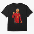 Cristiano Ronaldo Goal Pop Art Oversized T-Shirt Show Your Tournament Heart for Global Football Passion for FIFA World Cup 2026 USA Canada Mexico, Highlighting Messi, CR7 and Mbappe, France, Goal Celebration Energy, Supporter Heritage, Football