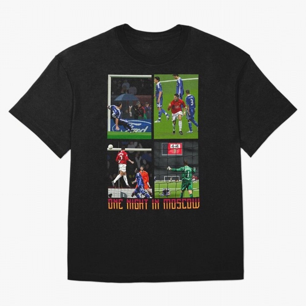 One Night in Moscow ¨C Manchester United 2008 Champions League Glory Artwork Oversized T-Shirt Make Every Match About Global Football Passion for FIFA World Cup 2026, Capturing Cristiano Ronaldo, Haaland and CR7, Spain and Netherlands, Global