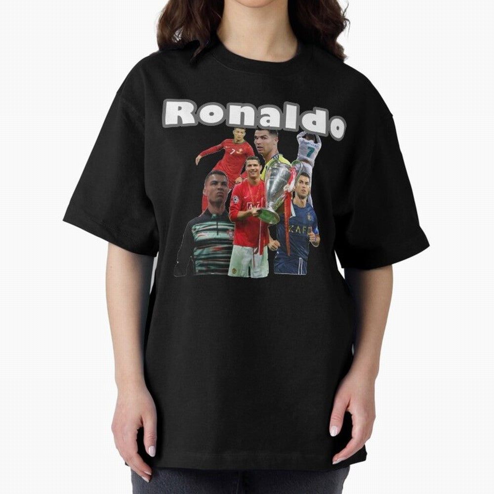 Cristiano Ronaldo Oversized T-Shirt Join Supporters Worldwide for FIFA World Cup 2026 Filled with Messi and Cristiano Ronaldo, England, France and Netherlands Energy, Retro Football Energy, Iconic Rivalries, Trophy Chase Drama and Stadium