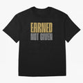 Earned not given Oversized T-Shirt Follow the Final Road of FIFA World Cup 2026 Spirit, Inspired by Portugal, CR7 and Messi, Retro Football Energy, Iconic Rivalries, Trophy Chase Drama and Stadium Atmosphere; Perfect for Fans, Collectors, Family