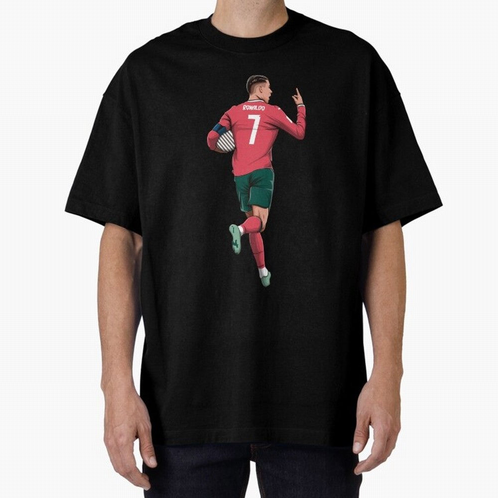 Cristiano Ronaldo Oversized T-Shirt Experience the Global Stage of Match Day Hype around FIFA World Cup 2026 USA Canada Mexico, Mbappe, Portugal, Soccer Culture, Superstar Moments, National Team Dreams and Competitive Fire; Perfect for Supporters