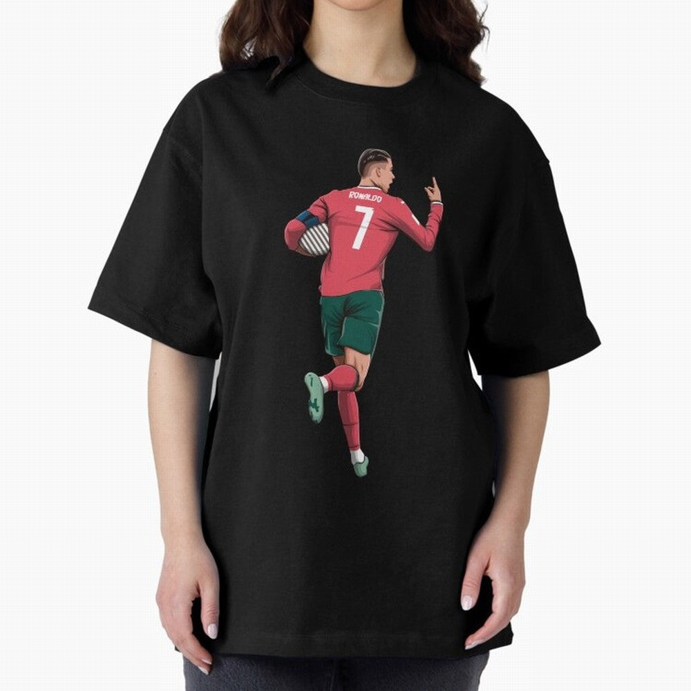 Cristiano Ronaldo Oversized T-Shirt Experience the Global Stage of Match Day Hype around FIFA World Cup 2026 USA Canada Mexico, Mbappe, Portugal, Soccer Culture, Superstar Moments, National Team Dreams and Competitive Fire; Perfect for Supporters