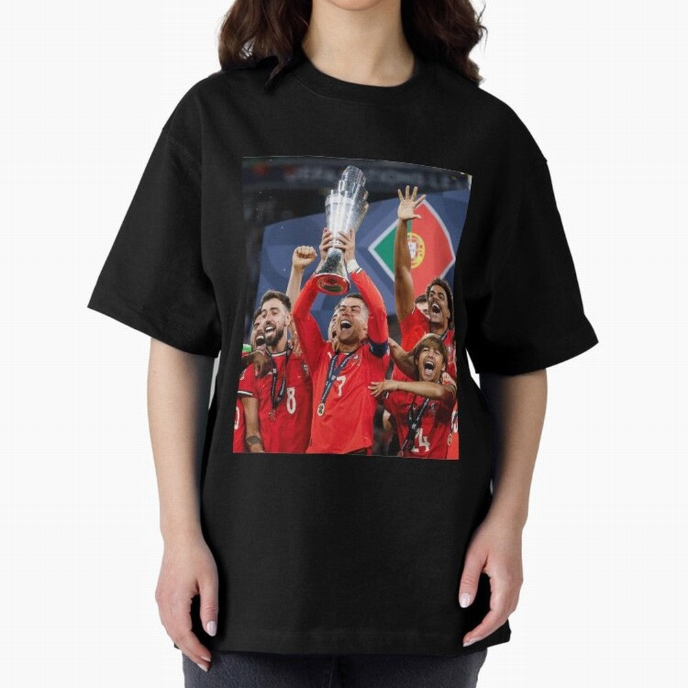 Portugal Football Team | 2025 Champions | Illustration Drawing Oversized T-Shirt Join Supporters Worldwide for FIFA World Cup 2026 USA Canada Mexico for Fans of Messi and Brazil, Portugal and Argentina, Bringing Classic Soccer Heritage,