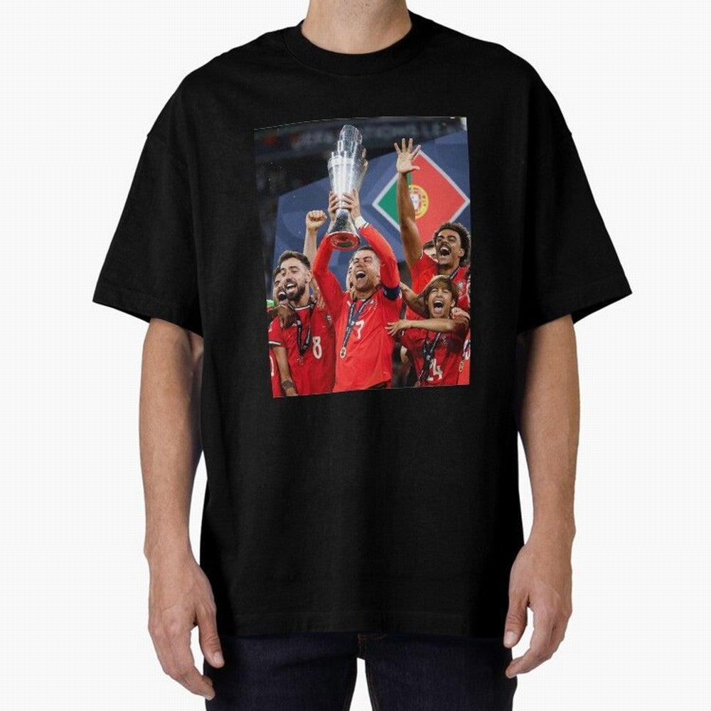 Portugal Football Team | 2025 Champions | Illustration Drawing Oversized T-Shirt Join Supporters Worldwide for FIFA World Cup 2026 USA Canada Mexico for Fans of Messi and Brazil, Portugal and Argentina, Bringing Classic Soccer Heritage,