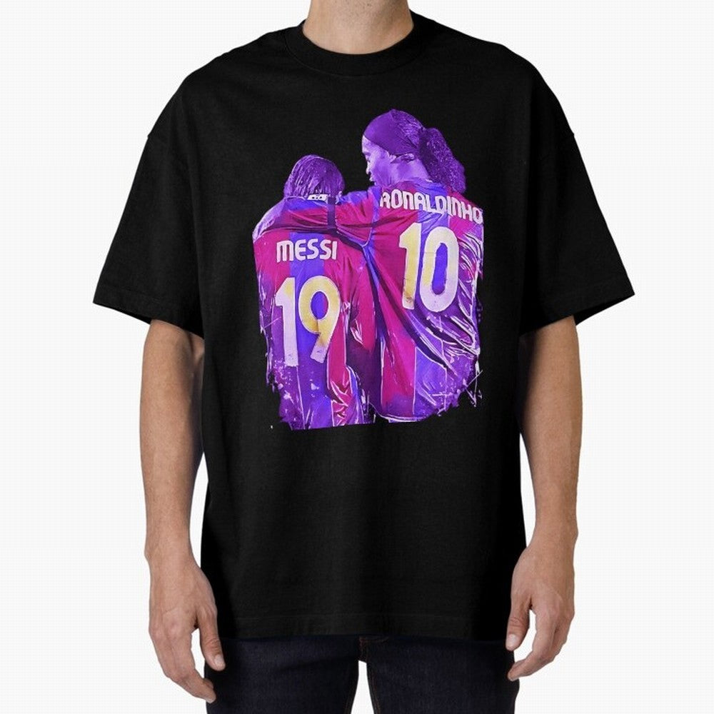 ronaldinho and messi - goat Oversized T-Shirt Remember Iconic Moments from the FIFA World Cup 2026 Group Stage Journey through Cristiano Ronaldo Highlights, Argentina, France and Brazil Pride, Soccer Culture, Superstar Moments, National Team Dreams