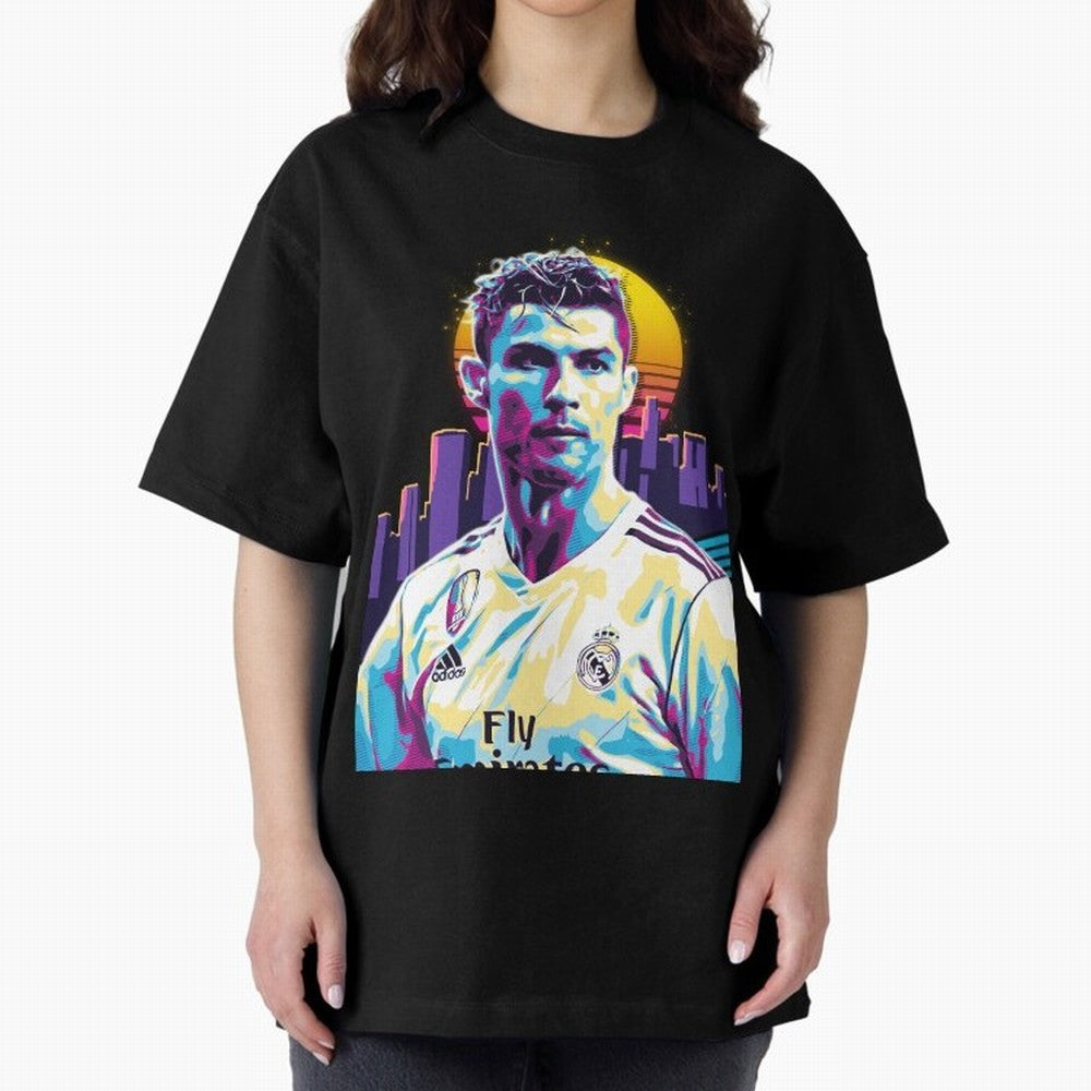 Christiano Ronaldo retro Oversized T-Shirt Turn Up for the FIFA World Cup 2026 USA Canada Mexico Journey through Mbappe Highlights, Brazil Pride, Stadium Chants, National Pride, Trophy Dreams and Unforgettable Football Memories; Ideal for Fans Who