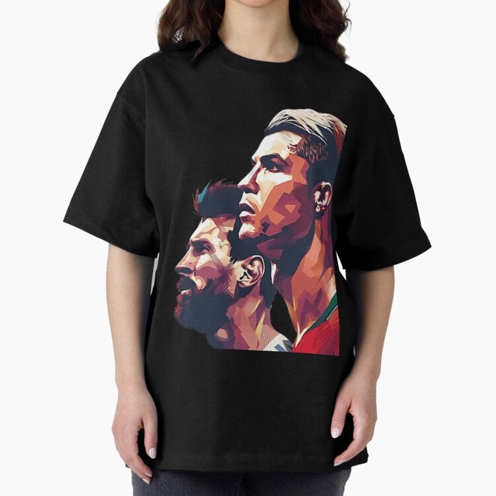 ronaldo and messi - Goat Oversized T-Shirt Show Your Love for Match Day Hype around FIFA World Cup 2026, CR7 and Messi, Argentina, France and Brazil, Football Passion, Legendary Performances, Festival Vibes and Supporter Community; Perfect for