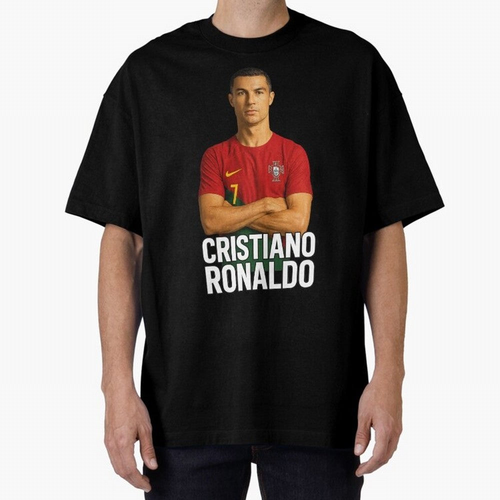 Cristiano Ronaldo Oversized T-Shirt Bring Stadium Energy to Match Day Hype around FIFA World Cup 2026 Group Stage, Messi, Neymar and Mbappe, Germany, Global Supporter Spirit, Legendary Goals, National Colors and Tournament Celebration; Great for