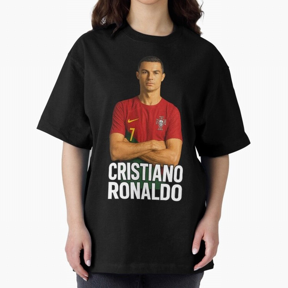 Cristiano Ronaldo Oversized T-Shirt Bring Stadium Energy to Match Day Hype around FIFA World Cup 2026 Group Stage, Messi, Neymar and Mbappe, Germany, Global Supporter Spirit, Legendary Goals, National Colors and Tournament Celebration; Great for
